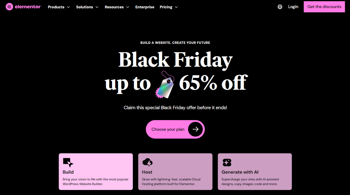 elementor black friday sale 2025