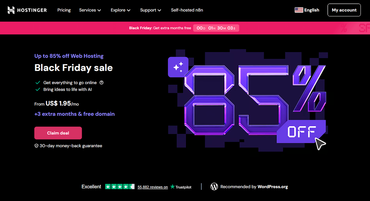 hostinger black friday deals 2025