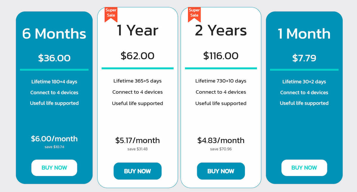 BullVPN monthly subscription cost is cheap