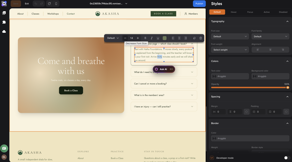 dreamhost remixer visual editor