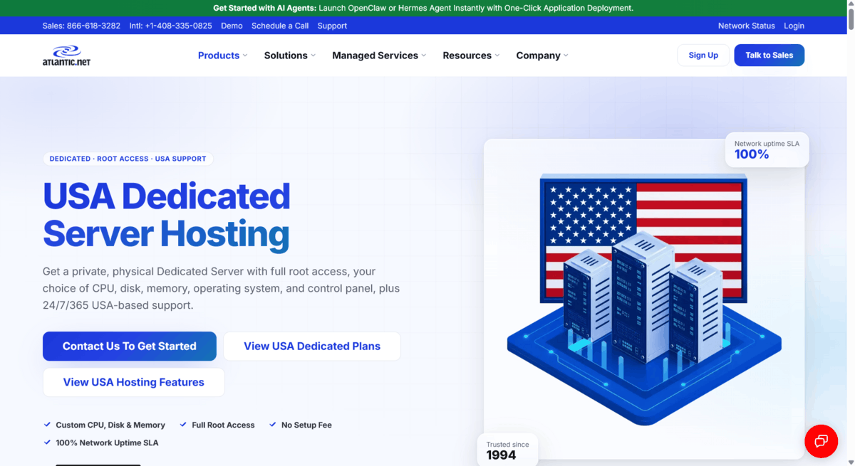 atlanticnet usa dedicated server hosting