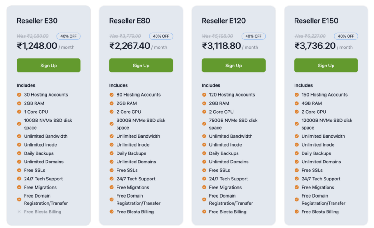 hostingraja reseller hosting plan