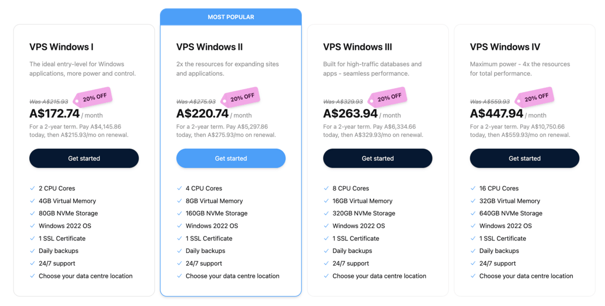 webcentral managed and unmanaged windows plan